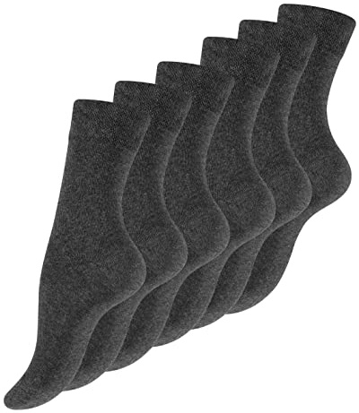 VCA 6 Paar Damen Wohlfühlsocken, Ohne Gummibund, Baumwolle, handgekettelte druckfreie Spitze