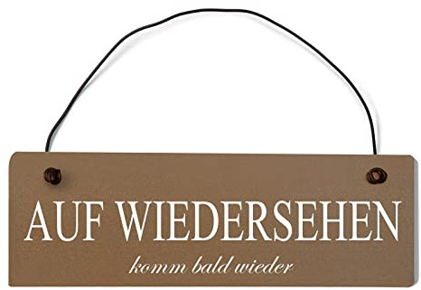 Homeyourself Auf Wiedersehen komm Bald Wieder Dekoschild Türschild braun mit Draht