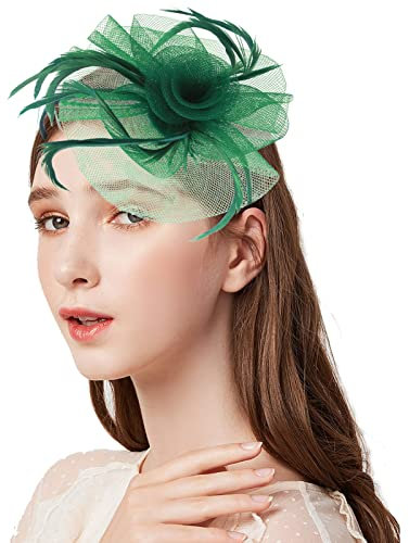 Discoball Fascinator / Haarreif mit Blumen- und Feder-Design, elegant, Kopfschmuck für Hochzeit