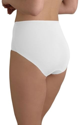 Naomi & Nicole Damen Slip - Unterhose Damen Slip Lasercut Damen Damenslip Microfaser Unsichtbare Höschen mit Silikonabschluss Weiß Größe M (40)