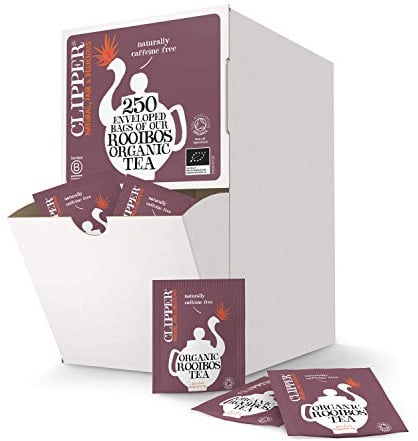Clipper Organic Redbush Tea Bags | 250 Individually Wrapped Rooibos Teabags | Bulk Buy, Home & Catering | Caffeine-Free Herbal Tea Bags | Eco-Conscious, Natural, Unbleached & Biodegradable