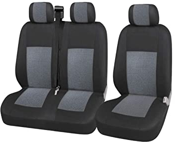 2+1 Luxus Sitzbezüge Van Hochwertig Vordere Bus Schonbezüge Polyester Sitzschöner Schwarz/Grau Neu OVP Hochwertig