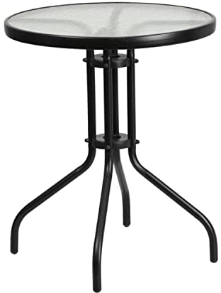 Flash Furniture Bellamy Tisch aus gehärtetem Glas, rund, 60 cm