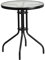 Flash Furniture 23.75RD - Mesa de Patio de aleación de Acero y Vidrio, plástico, Transparente/Negro, Redonda de 23.75 Pulgadas