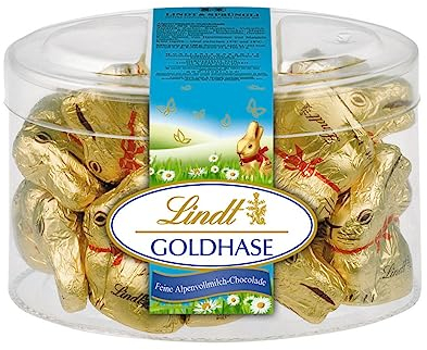 Lindt Schokolade Mini GOLDHASEN | 200 g | 20 x 10 g Mini GOLDHASEN | Vollmilch-Schokolade in Hasenform zu Ostern | Osterschokolade | Schokoladegeschenk | Schokoladenhasen | Osterhase