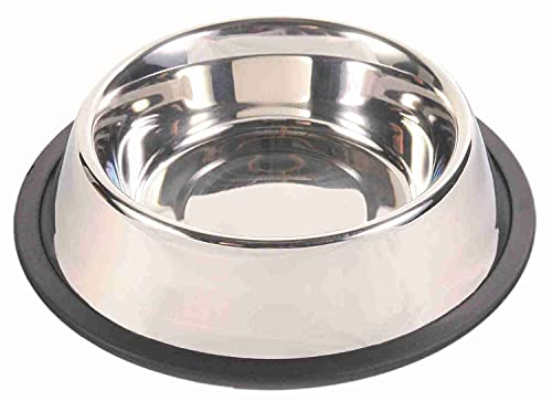 TRIXIE ÉCUELLE EN INOX AVEC ANNEAU EN CAOUTCHOUC D=17CM 24853