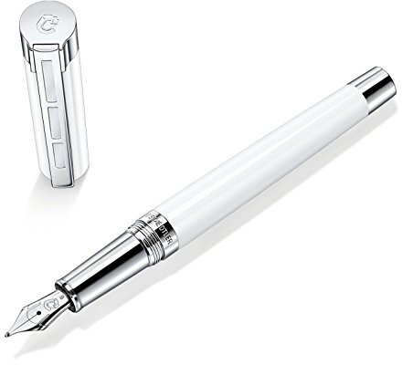 STAEDTLER Initium Resina Füllhalter, weißes Edelharz, M, Made in Germany, mit edler Geschenkverpackung, 9PB110M