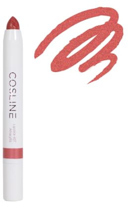 COSLINE Lippenstift Amaryllis 407, Glänzender Rotton, Vegan Lipstick, Langanhaltend, Weich und cremig