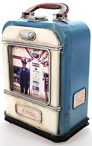 Zapfsäule als Koffer 30 cm mit Bilderrahmen Nostalgie USA