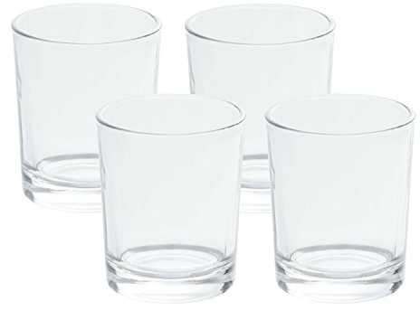 klare Teelichtgläser hoch für 40mm Teelichter Votivglas Glas Windlicht Teelicht, Größe:4er Set