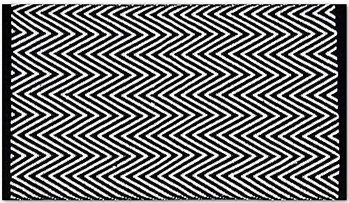 Pro Home Teppich Läufer Matte Unterlage Vorleger Fußabtreter, breite Auswahl an modernen Fleckerl- und Baumwollteppiche (60x90 cm/Zigzag)