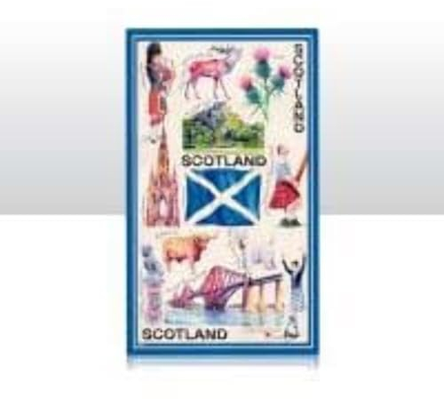 Scottish Tea Towel Souvenir Gift Scotland Saltire Flag Stag Bagpiper Landmarks