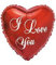 Helium-Folienballon, 18 Zoll, Herzballon 'I Love You', Rot, 1 Stück, Unisex-Erwachsene, Liebe, Allgemeine Feier, Ballon