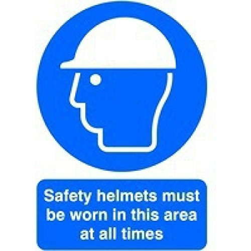 SIGNS & LABELS MA04650R Safety Sign, Helmets Must be Worn, A4 PVC