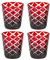 EDZARD 4er Set Kristallglas Dio rot (140 ml) handgeschliffen - Kristallgläser Set - Wassergläser, Whiskeygläser, Eiskaffee Gläser - Trinkgläser Set, Gläserset für Gin, Whisky, Wasser - Teelichtglas