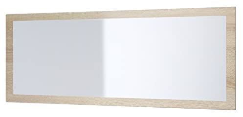Vladon Spiegel Lima, Wandspiegel mit Rahmen im modernen Stil, Eiche sägerau (139 x 55 cm)