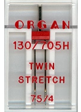 Organ Twin Stretch Doppelnadel 4.0 - 75er 5102057 - 1 Stück - Kugelspitze - Nähmaschinen-Nadel