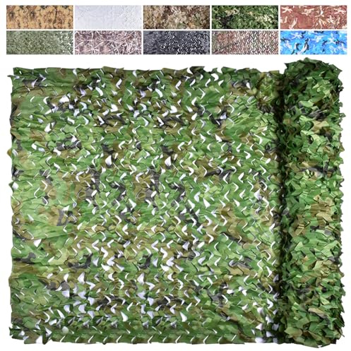 iunio Tarnnetz, Camouflage-Netz, 1,5 m x 2 m, Armeegrün, Wasserfest, für Jagd, Camping