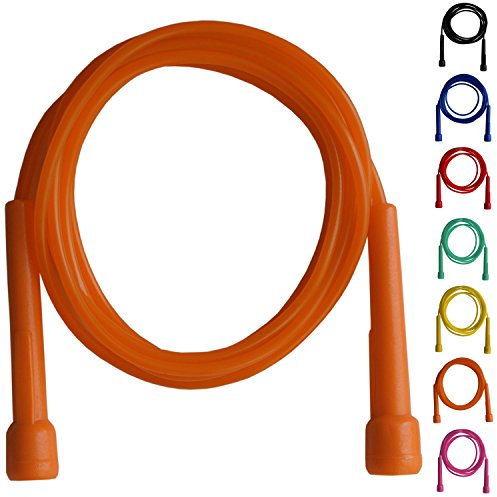 Farabi Sports Springseil, Springseil, Fitness, Boxercise, Kunststoffgriff, Nylon-Seil, für Fitnessstudio, Übung (Orange)