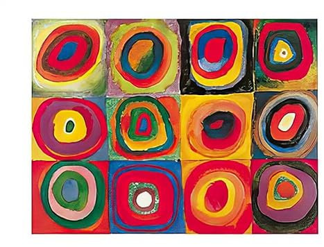 Kunstdruck/Poster: Wassily Kandinsky Farbstudie Quadrate - hochwertiger Druck, Bild, Kunstposter, 50x40 cm