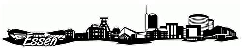 Samunshi® Essen Skyline Aufkleber Sticker Autoaufkleber City Gedruckt - 15x2,7cm schwarz