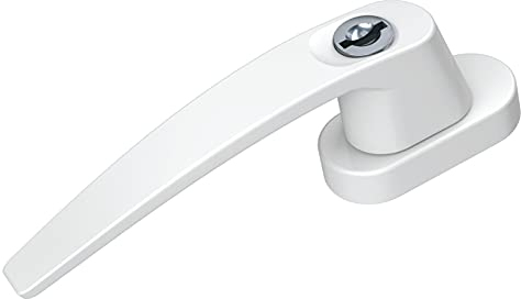 BASI | abschließbarer Fenstergriff | in Aluminium Weiß | Dreh Kipp Funktion | moderner Fensterbeschlag | Kindersicherung | gleichschließend | 1 Stück