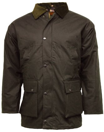 Regen-Jacke, gesteppt, gepolstert, Baumwollwachs Gr. M, braun