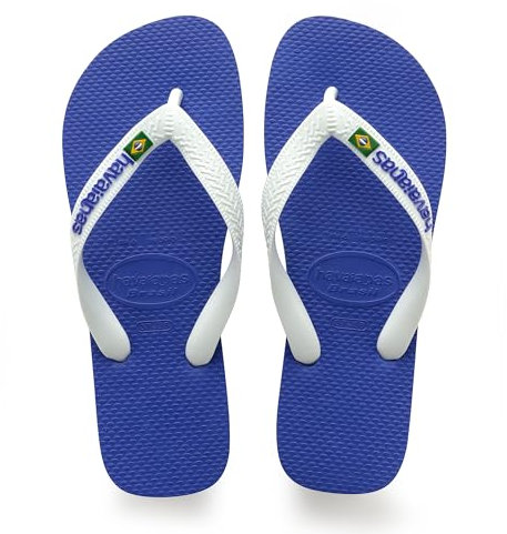 Havaianas Unisex Adult's Brasil Logo Flip-Flops, Navy Blue, 6/7 UK