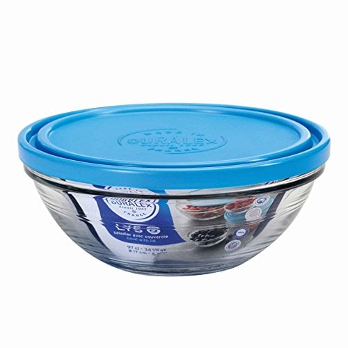 Duralex - Saladier Rond 17Cm avec couvercle Bleu Lys
