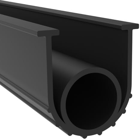 BOWSEN Joint de bas de porte de garage résistant aux intempéries - Noir - 6,35 mm - Extrémité en T - 3 m de long