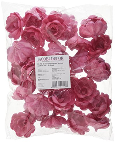 Cake Company Rose groß 50 mm fuchsia 36 Stck 1er Pack (1 x 60 g)