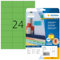 HERMA 4469 Farbige Etiketten grün ablösbar, 640 Blatt, 70 x 37 mm, 24 pro A4 Bogen, 15360 Stück, selbstklebend, bedruckbar, matt, blanko Papier Farbetiketten Aufkleber