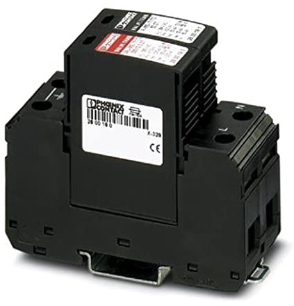 PHOENIX CONTACT VAL-MS-T1/T2 335/12.5/1+1 Universeller Varistor-basierter Plug-in-Blitz-/Überspannungsableiter für 1-Phasen-Stromversorgungsnetze mit Getrenntem N und PE (3-Leiter-System: L1, N, PE)