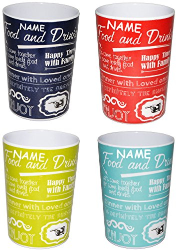 alles-meine.de GmbH 2 Stück 3 in 1 - Trinkbecher/Zahnputzbecher/Malbecher - Becher - Vintage & Retro - incl. Name - für Erwachsene & Kinder - Dekor/Amerika - buntes D..
