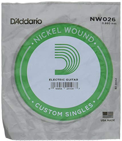 Corda Singola D'Addario Nw026 per Chitarra Elettrica, Nickel Wound, .026