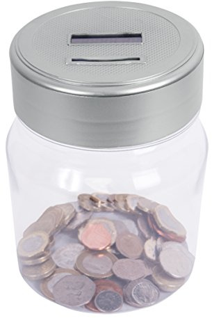 Global Gizmos Digital Money Jar ~ All UK Coins ~ Automatic Counting and Saving ~ LCD Total Screen ~ 82250