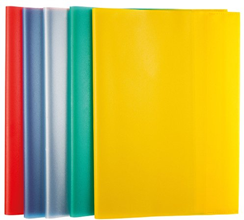 Idena 10086461 - Hefthülle A5, 10 Stück, transparent, Farben sortiert