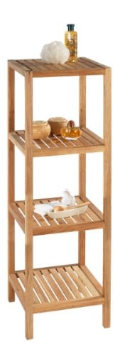 Wenko 18618100 Regal Norway mit 4 Böden, Holz - Walnussholz, 36 x 112 x 36 cm, Braun - Walnuss