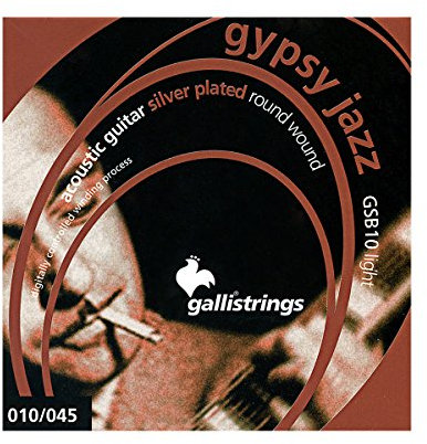 Galli Strings GSB10 GYPSY JAZZ - Corde per chitarra acustica, rotonde, placcate in argento, leggere