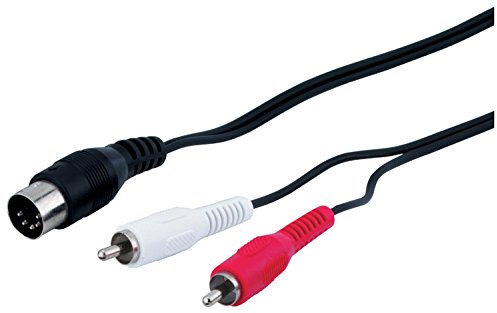 MANAX Audio-Video-Kabel 1,5 m 5-polig DIN-Stecker > 2 x Cinchstecker - 2 Stück