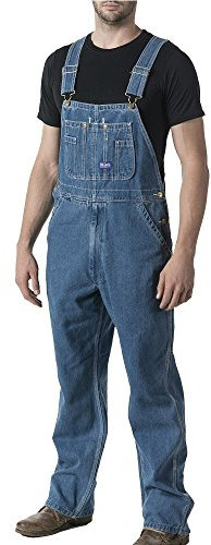 Liberty Men's Stonewashed Denim Bib Overall Coveralls, 54W / 30L