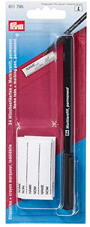 Prym 611795 24 Wäscheetiketten und 1 Wäschemarkierstift
