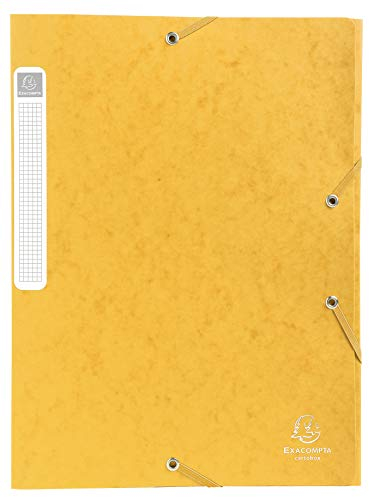Exacompta - Réf. 14006H - 1 boîte de classement avec élastiques CARTOBOX - Livrée à plat - Dos de 4 cm - Carte lustrée 7/10ème - 600g/m² - Dimensions 25x33cm - Format à classer A4 - Coloris jaune