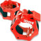 UK Warrior Red 50mm Olympic Barbell Clamp (Pair) Collar Clip Weight Dumbbell Spinlock Lift Spring Lock Weight Stopper Bar Lifting BodyBuilding