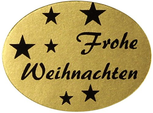 1000 Etiketten/Aufkleber Frohe Weihnachten Weihnachtsaufkleber Weihnachtssticker 25 x 18 mm Haftpapier auf Rolle, ab 500 mit Spender