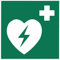 Rettungszeichen Defibrillator ISO7010 15x15 cm - Kunststoff nachleuchtend + selbstklebend