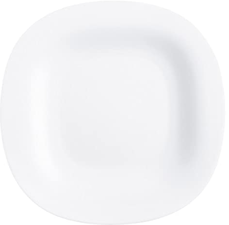 Luminarc L4454 Assiette Desserts 19,5 cm-Carine, Opale-Verre trempé, Blanc