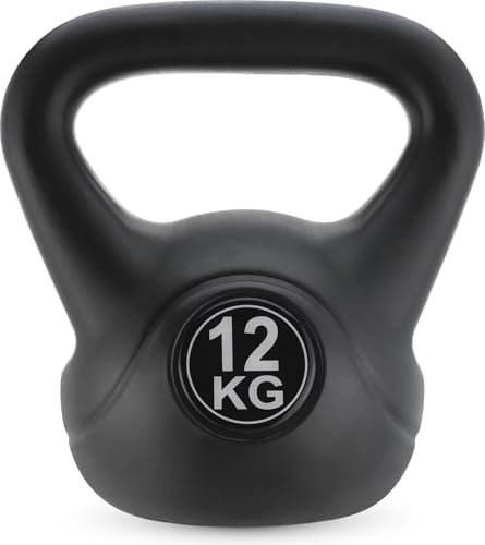 Gymtek Kettlebell Kugelhantel 12kg - Workout Gewicht - Krafttraining Fitness Gymnastik - Muskelaufbau - Ergonomischer Griff - Fitnessstudio zu Hause - Hantel für Kraft-Training