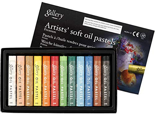 Gallery Oil Pastel Premium, Stärke 10 mm, L: 7 mm, verschiedene Farben, 12 Stück