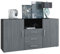 Vladon Sideboard Skadu, Kommode mit 2 Türen, 3 Schubladen und 1 offenem Fach, Schwarz matt/Avola-Anthrazit (138,5 x 71,5 x 35 cm)